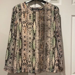 Sheer reptile print blouse